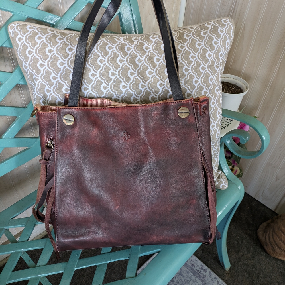 New Old Trend Leather Burgundy Tote